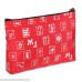 Mah Jongg Red and Silver 3 Zipper Mah Jong Purse for Mahjong Card B00BSKQSDO